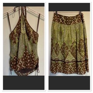 Banana Republic Silk Halter top and Skirt Set s8